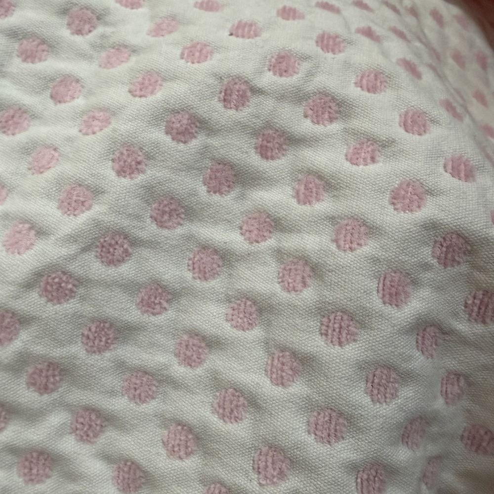 Pottery Barn Pink & White Polka Dot Lined Curtain Panel Thick Heavy 44x84